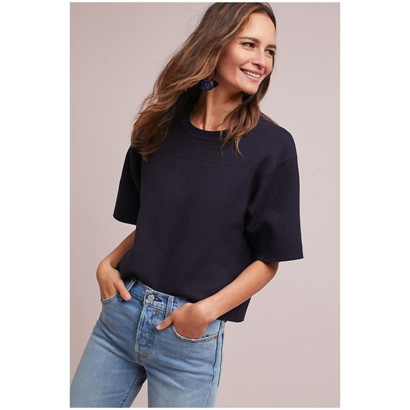 Anthropologie Sweaters - Anthro MOTH Navy Blue Romana Pullover Sweater Top